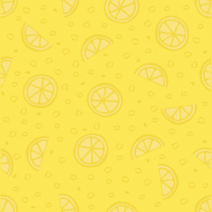 seamless green hand drawn lemon pattern background