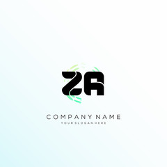 ZA Letter Multiply Colorful Logo Designs vector