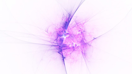 Abstract transparent blue and pink crystal shapes. Fantasy light background. Digital fractal art. 3d