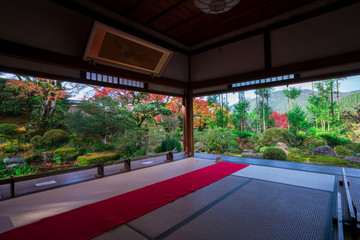 京都　大原　実光院の紅葉　