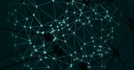 Digital technology, neural network abstract triangles shapes connection