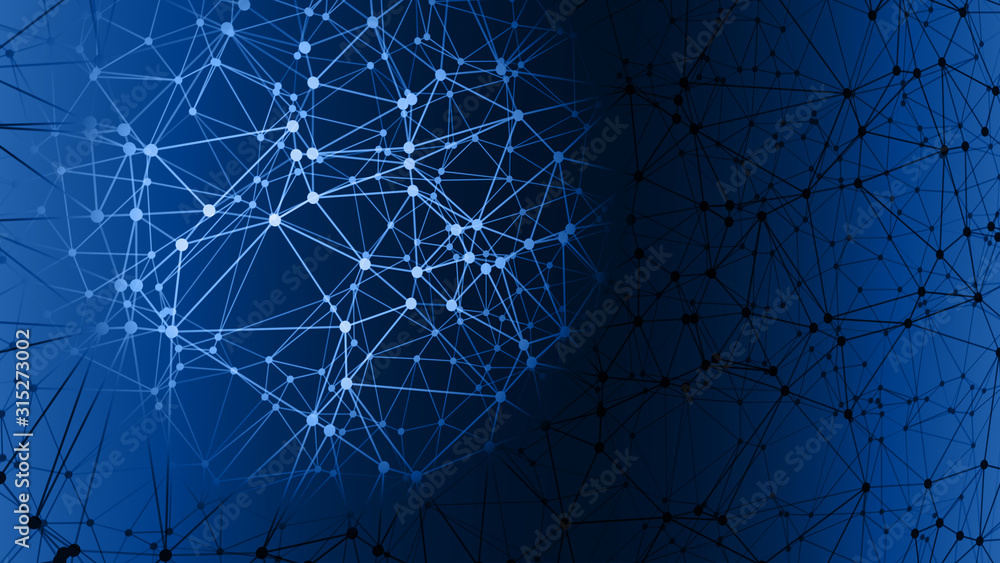 Wall mural digital wires connect the dots and lines communication technology graphic
