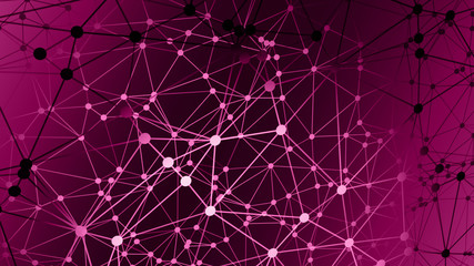 Cyberspace abstract network, innovation concept, lines connect the dots