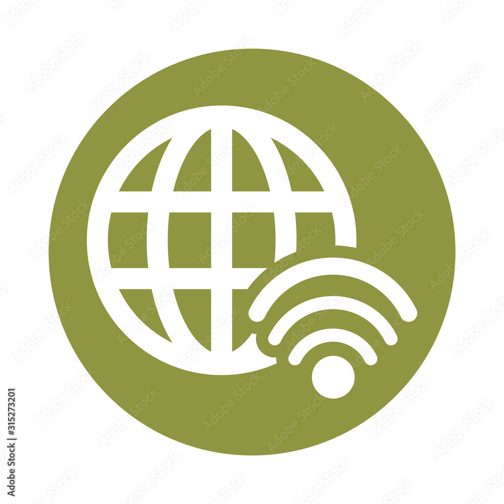 Poster sphere browser globe with wifi signal