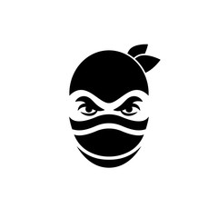 Ninja head vector icon on a white background.