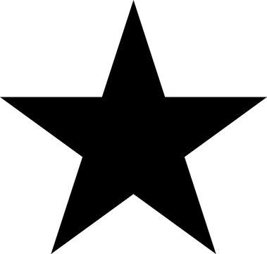 Classic black five-pointed star with sharp corners. Flat pentogram. Symbol illustration.