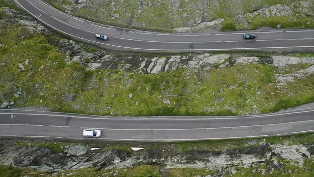 4K Transfagarasan Mountain Highway Carpathian Mountain Road Car Travel Drone