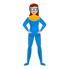 Superhero girl icon. Cartoon of superhero girl vector icon for web design isolated on white background