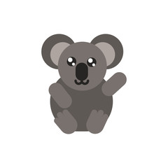koala waving hand cartoon australia icon on white background