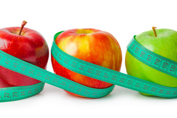 Apples and measuring tape