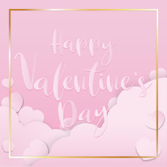 Fototapeta na wymiar PrintThe pink valentine paper cut vector image for valentine’s day content.