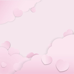 PrintThe pink valentine paper cut vector image for valentine’s day  content.