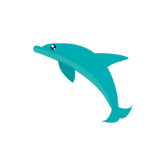 dolphin marine animal cartoon icon on white background