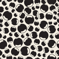 Fototapeta na wymiar seamless monochrome bubble ball pattern background
