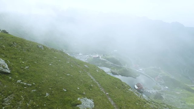 4K Balea Lake Romania Aerial Footage Drone Transfagarasan Highway