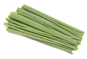 Green onion on white