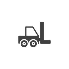 Forklift Truck vector icon. filled flat sign for mobile concept and web design. Shipping and Delivery Loader truck glyph icon. Symbol, logo illustration. Vector graphics