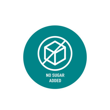 Sugar Free Label For No Sugar Added Product Package Icon. Vector Black Sugar Free Food Symbol