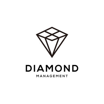 Illustration line art Modern stylist Diamond logo vector design