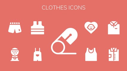 Modern Simple Set of clothes Vector filled Icons