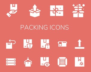 Modern Simple Set of packing Vector filled Icons