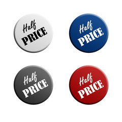 HALF PRICE - PROMOTION LABEL - ADVERTISEMENT