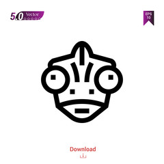 Outline chameleon icon. chameleon icon vector isolated on white background. Graphic design, material-design, animal icons, mobile application, logo, user interface. EPS 10 format vector
