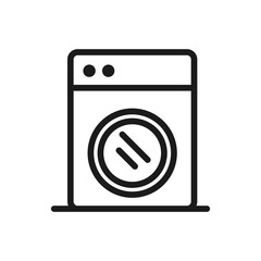 washing machine appliance icon on white background linear design
