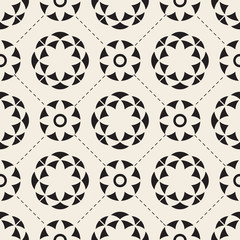 seamless monochrome abstract flower pattern background