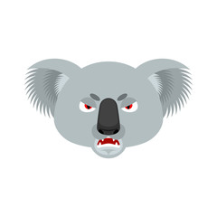 Koala angry emoji. koala bear evil emotions avatar. Beast aggressive. Vector illustration