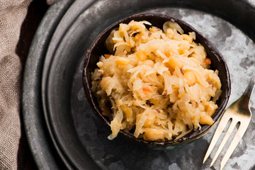 Traditional polish peas with cabbage