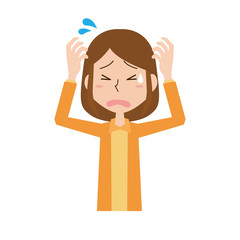 困る　困惑　悩む　焦る　女性