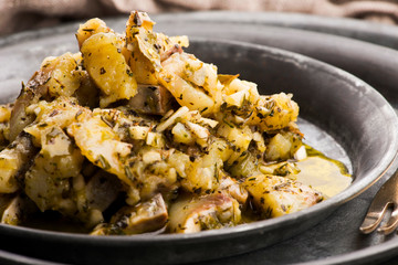 Herring salad with garlic, herbs and olive oil