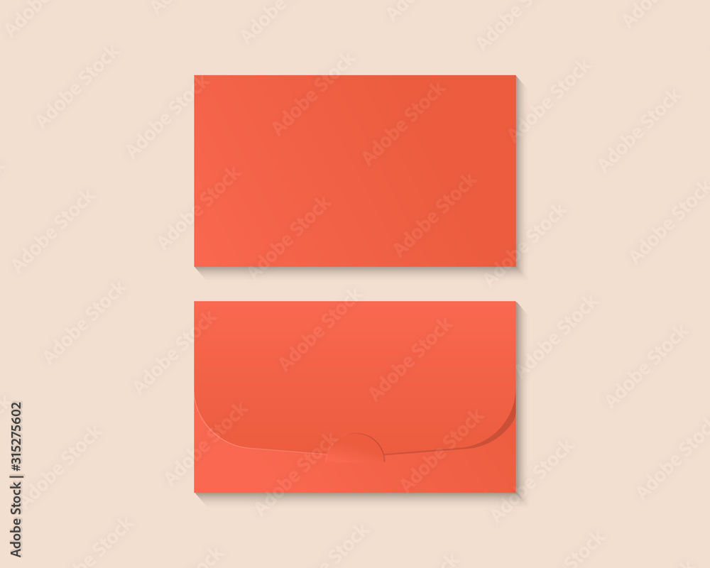 Poster blank realistic closed envelope front and back view mockup. mockup vector isolated. template design.