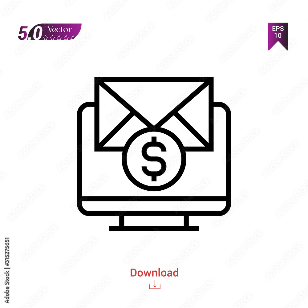 Poster outline blackmail icon. blackmail icon vector isolated on white background. graphic design, material