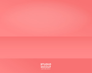 Empty pink pastel studio room background. Template for product display with copy space. Modern minimal concept. Vector illustration.