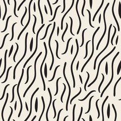 seamless monochrome fashion pattern background with wavy line