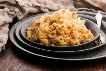 Traditional polish peas with cabbage