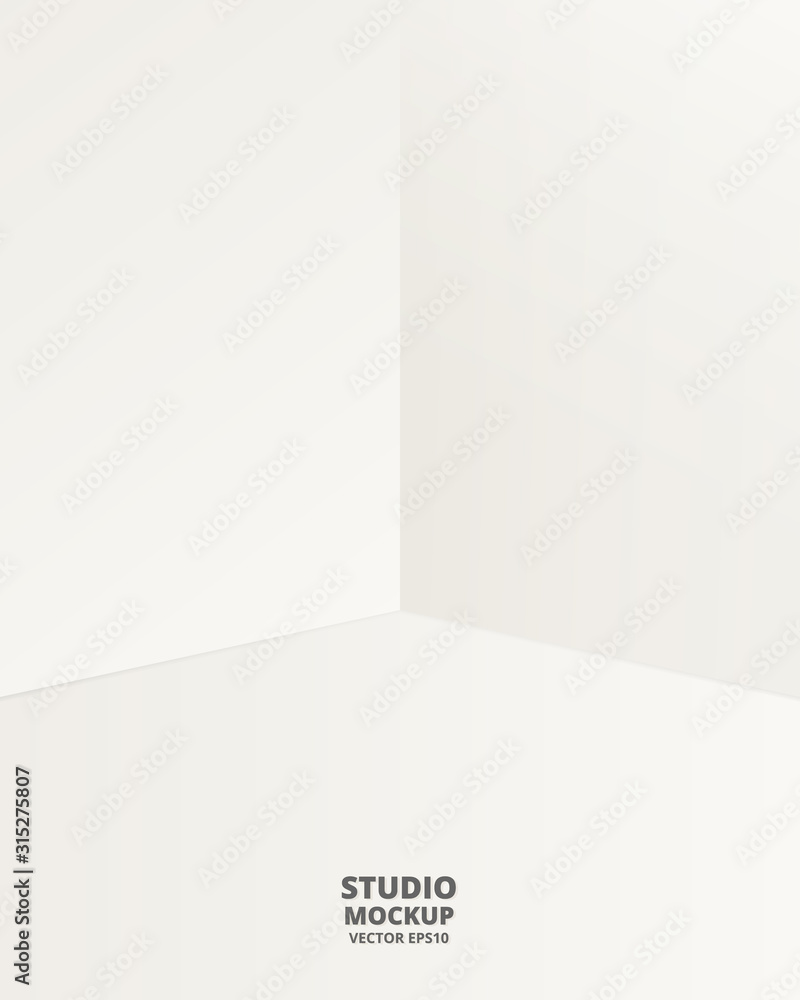 Aufkleber empty white studio room background. template for product display with copy space. modern minimal con