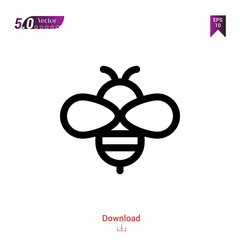 Outline bee icon. bee icon vector isolated on white background. Graphic design, material-design, spring icons, mobile application, logo, user interface. EPS 10 format vector