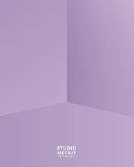 Empty studio room background. Template for product display with copy space. Modern minimal concept. Vector illustration.