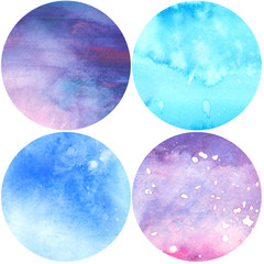 watercolor blue and purple circles
