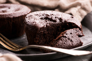 Homemade baked brown Chocolate cupcakes