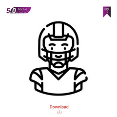 Outline american-football icon vector isolated on white background. Graphic design, material-design,sport-avatars icons mobile application, logo, user interface. EPS 10 format vector