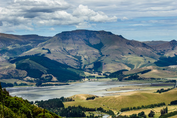 Lyttleon harbour christchurch new zealand landscape