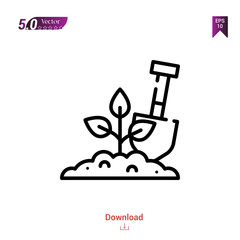Outline gardening icon. gardening icon vector isolated on white background. Graphic design, material-design icons, mobile application, logo, user interface. UI / UX design, EPS 10 format vector