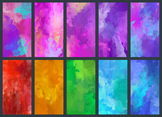 Big set of vector colorful watercolor backgrounds for poster, brochure or flyer