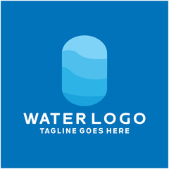 Water logo vector design with flat colorful concept style. Logo for Mineral company and business.
