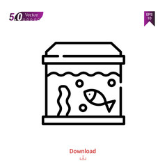 Outline  fish-tank icon.  fish-tank icon vector isolated on white background. Graphic design, material-design icons, mobile application, logo, user interface. UI / UX design, EPS 10 format vector