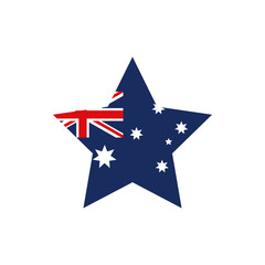 flag shape flag emblem australia icon on white background